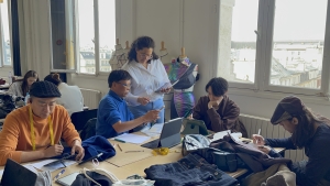 artists working during paris fashion week